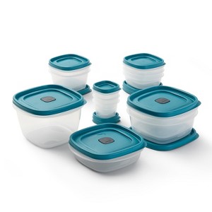 Rubbermaid 24pc Easy Find Lids Food Storage Container Set Peacock: Microwave & Dishwasher Safe, 1 Year Warranty - 1 of 4