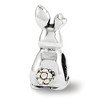 Black Bow Jewelry Bunny Bead Charm in Antiqued Sterling Silver with Pink Crystals - 2 of 4