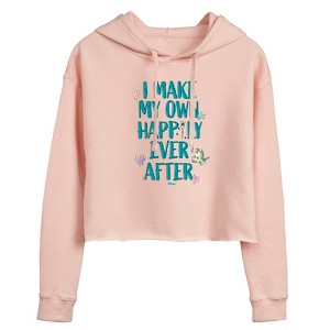 Women's - Disney - Happily Ever After Ariel Cropped Graphic Hoodie - 1 of 2