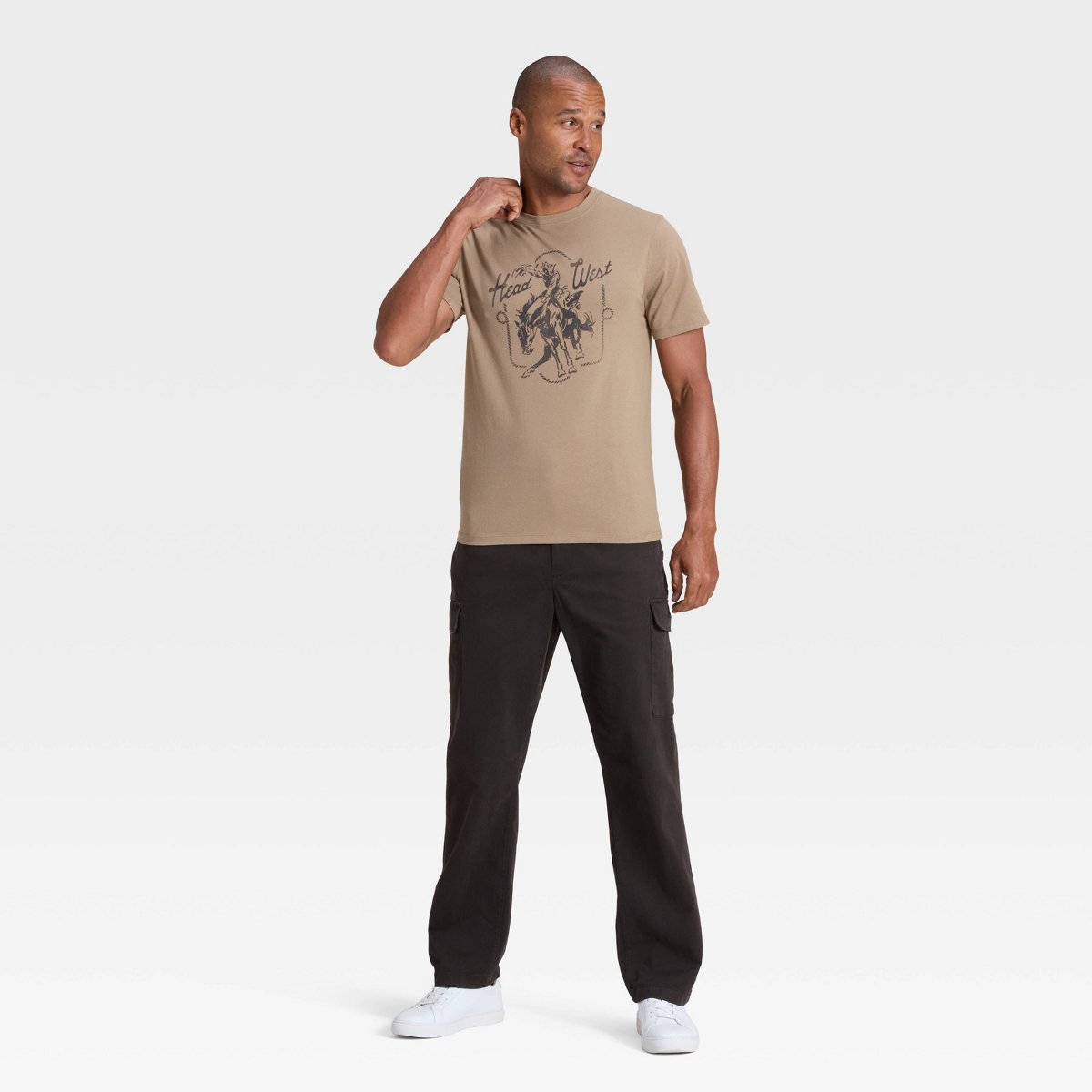 Мужские футболки Goodfellow & Co Men's Head West Short Sleeve Graphic T-Shirt - Goodfellow & Co™ Light Brown S — фото 3
