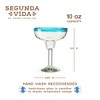 Twine Segunda Vida Primavera Stemmed Margarita Glasses - Blue Rim Margarita Glass Set Made in Mexico - 100% Recycled Glass 10oz Set of 2 - 3 of 4