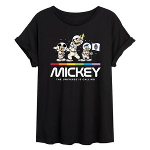 Women's - Disney - Mickey Universe Calling Oversized Graphic T-Shirt - 1 of 4