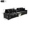 Christopher Knight Home Cale 127.9'' Modern 4-Seater Chenille Upholstered Sectional Sofa with Console, Storage Armrest and Pillows - 3 of 4