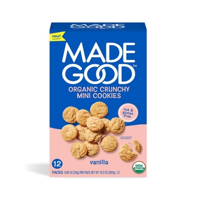 MadeGood Organic Gluten Free Mini Crunchy Cookies Vanilla - 10.2oz/12ct