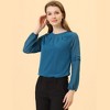INSPIRE CHIC Women's Chiffon Semi Sheer Keyhole Neck Elegant Work Blouse - 2 of 4