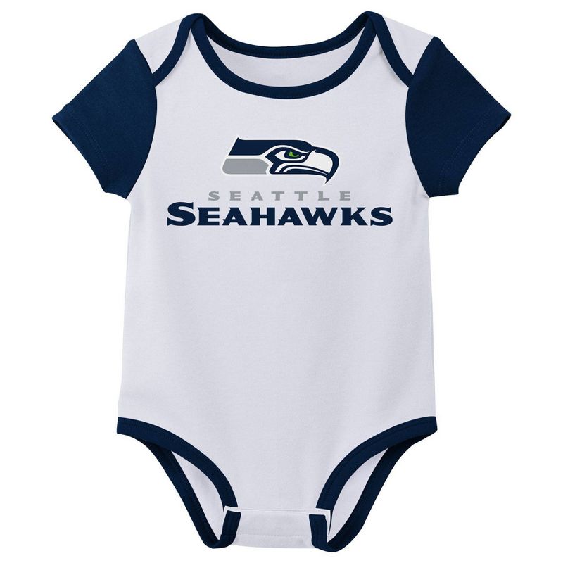 NFL Seattle Seahawks Infant Boys&#39; 3pk Bodysuit, 3 of 5