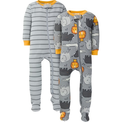 Gerber Toddler Boys 2 Pack Snug Fit Footed Cotton Pajamas Lion 4T