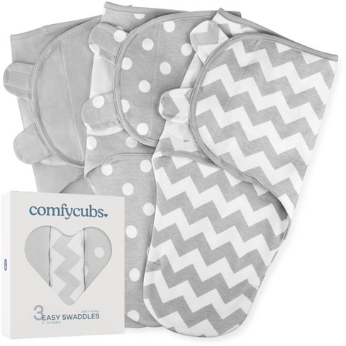 Swaddle Blankets For Baby Girl Boy 3 Pack Sleep Sack Velcro By Comfy Cubs small 0 3 Months Gray Target