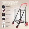 SereneLife Small Foldable Shopping Cart with Detachable Liner, 70 lbs Capacity - Red - 2 of 4