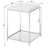 HomeStock Palm Beach End Table with Glass Shelves and Removable Reversible Tray, Modern Accent Side Table with Chrome Frame for Home - 3 of 4