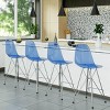 LeisureMod Cresco Mid-Century Modern Acrylic Counter Height Barstool with Chrome Base, Ideal for Kitchen Island or Dining Room Seating and Lounges - 3 of 4