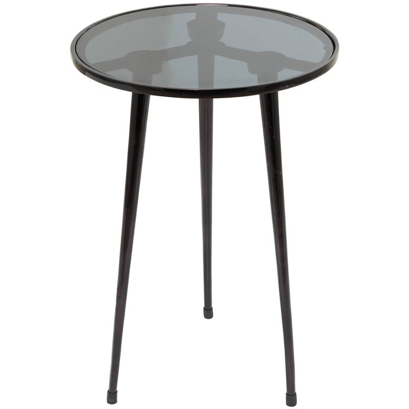 Contemporary Metal and Glass Accent Table with Tripod Base - Olivia & May, 4 of 6