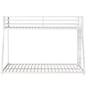 TopComfy Beds Sturdy Twin Over Full Bunk Bed Metal Low Profile Twin Over Full Bunk Bed with Ladder and Guardrails for Kids, White, 81.11"*14.97"*6.89" - 1 of 4