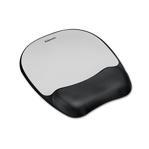 Fellowes Memory Foam Mouse Pad Wrist Rest 7 15/16 x 9 1/4 Black/Silver 9175801 - 1 of 2