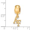 Black Bow Jewelry 14k Yellow Gold Plated Sterling Silver United States Air Force Academy Fighting Falcons NCAA Bead Charm - 2 of 3
