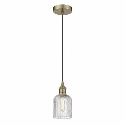 Bridal Veil - 1 Light Cord Hung Mini Pendant In Art Deco Style-9 Inches Tall and 5 Inches Wide