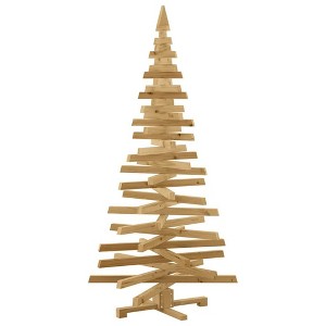 vidaXL Christmas Trees with Stand Brown 70.9" Solid pine wood - 1 of 4