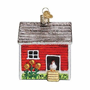 Old World Christmas Glass Blown Ornament For Tree, Chicken Coop - 1 of 3