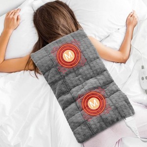Weighted Heating Pad, Electric Massaging Heating Pad for Back Neck Shoulder with Massaging Vibration - 1 of 4
