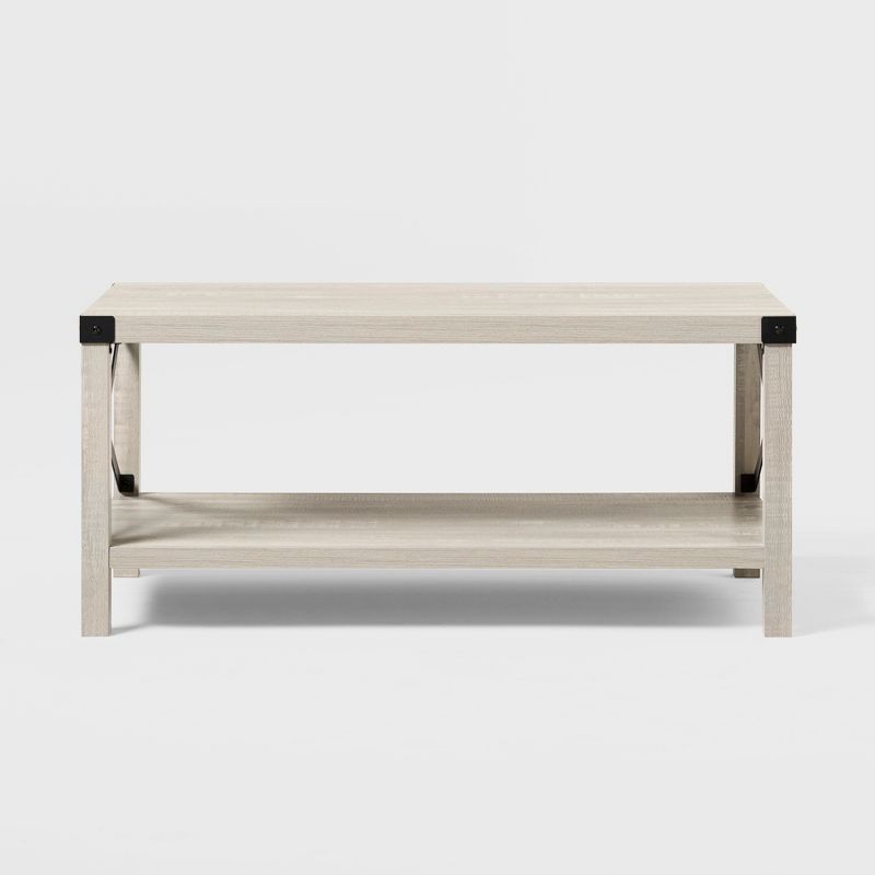 Sophie Rustic Industrial X Frame Coffee Table - Saracina Home, 4 of 15