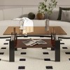 Rectangle Coffee Table, Tempered Glass Tabletop with MDF Layer, Black Iron Leg Modern Table, for Living Room - 4 of 4