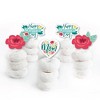 Big Dot of Happiness Colorful Floral Happy Mother's Day - Dessert Cupcake Toppers - We Love Mom Party Clear Treat Picks - Set of 24 - 2 of 4