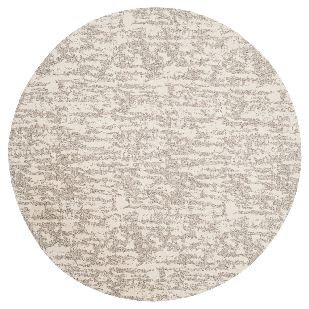 Light Gray/Ivory Spacedye Design Woven Round Area Rug 6' - Safavieh