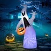 HOMCOM Inflatable Ghost with Pumpkin, Halloween Outdoor LED Lighted Yard Decoration, Waterproof - 3 of 4