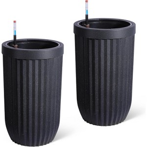 Self Watering Pots, Outdoor Marble Finish Tall Planters with Water Level Monitor, Large Plant Pots for Indoor Plants, Home, Office, Patio - 1 of 4
