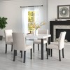 5 Piece Dining Table Set with 4 Upholstered Chairs, Dining Set Modern Table and Chair Set, White+Black-ModernLuxe - 3 of 4