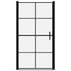 vidaXL Shower Doors Tempered Glass 39.4"x70.1" Black - 3 of 4