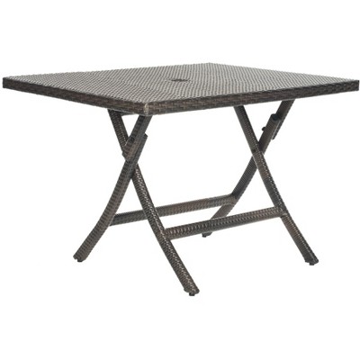 Samana 42" Brown Rattan Square Folding Patio Dining Table