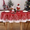 Christmas Tablecloth Winter Colors Tablecloth Xmas Holiday Home Decoration Red Pattern Christmas Theme Table Covers - 2 of 4