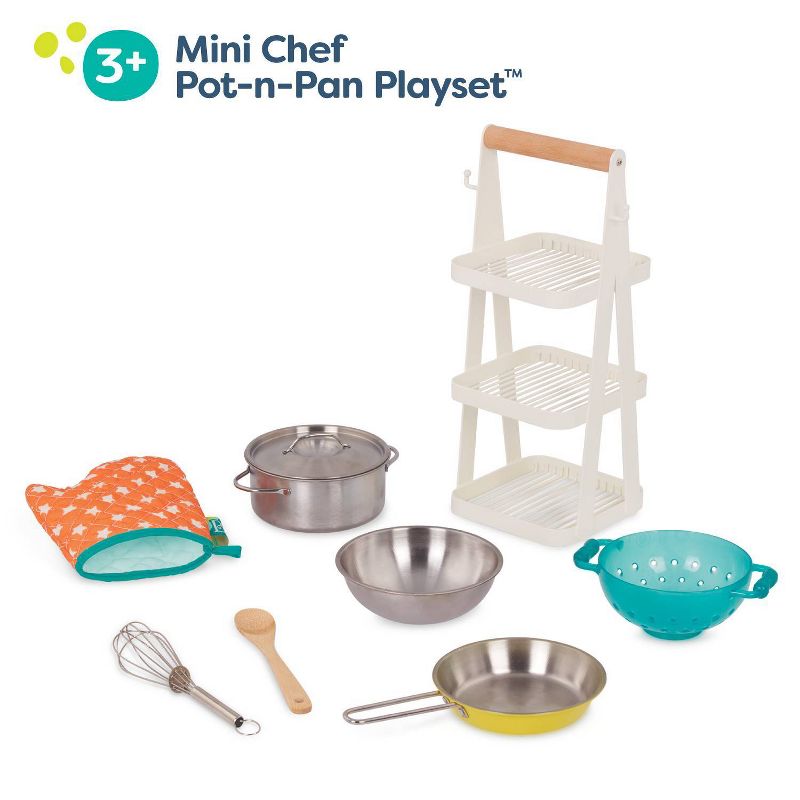 B. toys Play Kitchen Accessories - Mini Chef - Pot &#38; Pan Playset, 4 of 15