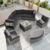Janey 7-Piece PE Rattan Patio Conversation Set, Patio Sectional Sofa Set with Coffee Table, Outdoor Furniture - Maison Boucle - 2 of 4