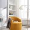 Velvet Fabric Swivel Accent Armchair Barrel Chair With Black Powder Coating Metal Ring,Blue - 2 of 4