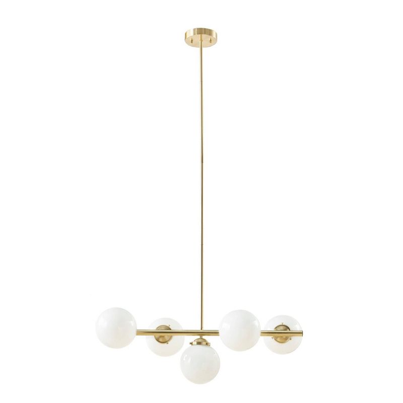 5-Light Aurelia Chandelier with Frosted Glass Globe Gold - Ink+Ivy, 1 of 9