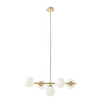 5-Light Aurelia Chandelier with Frosted Glass Globe Gold - Ink+Ivy