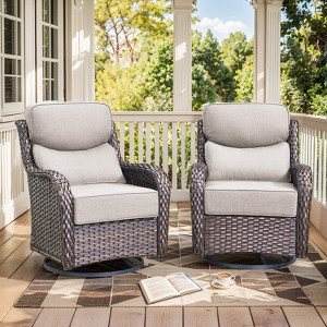 Outdoor Gliders Swivel Chairs with 6-Inch Thick Cushions Swivel Rocker Patio Chairs - 1 of 4