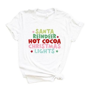 Simply Sage Market Women's Santa Reindeer Hot Cocoa Short Sleeve Graphic Tee - 1 of 2