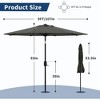 TackView 9FT Patio Market Umbrella with Crank Handle, Outdoor Table Octagon Umbrella with 8 Steel Ribs for Yard Poolside Deck - 2 of 4