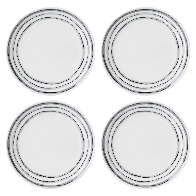 Oneida 12pc Sketchbook Dinnerware Set Gray/White, 6 of 15