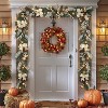 6ft Christmas Garland with Lights, Xmas Garland with Bow Ball Ornaments Snowflakes Pine Cone for Mantle Fireplace Staircase - 2 of 4