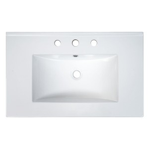 White Bathroom Sink One Hole Drop One Holes Porcelain Ceramic Bathroom Vanity Top Sink Basin - 1 of 4