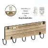 LunaLulinlk Wall Mounted Key Hooks Holder Entryway Wooden Keys Hanger Organizer Brown - 2 of 4