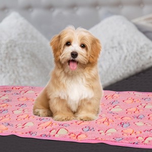 Unique Bargains Pet Blanket, Flannel Paw Printed Throw Blanket - 1 of 4