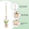 Unique Bargains Handmade Cotton Rope Hanging Basket Holder 37 Inch White 2-Packs - 2 of 4