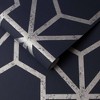 Rinku Navy Blue and Silver Geometric Paste the Wall Wallpaper - 3 of 4