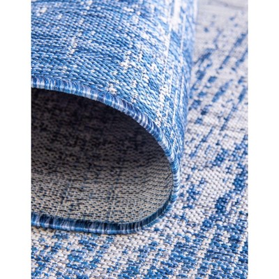 Blue Abstract Washable Outdoor Area Rug 6' x 9'
