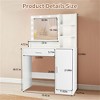 SKRAN Vanity Desk with Mirror and Lights, Makeup Vanity with Drawer & Storage Cabinet, Adjustable 3 Lighting Modes for Bedroom, Dressing Room(White ) - 3 of 4